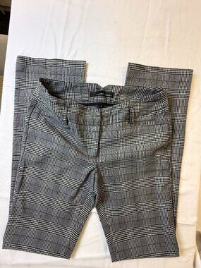 Amanda + Chelsea Gray Plaid Straight Leg Trousers Size 0